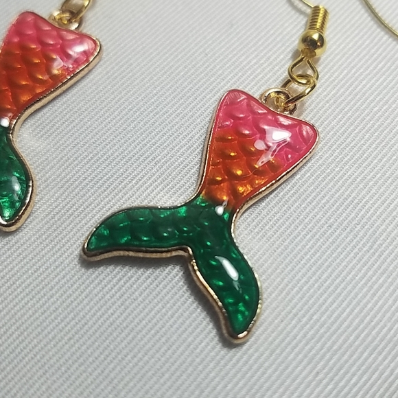 Mermaid Tail Earrings - Picture 2 of 6
